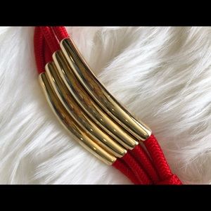 Vintage Red Braided Rope Belt Edgy Retro Chic Maximalist